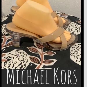 Authentic Michael Michael Kors designer patent leather heels sandals 9.5